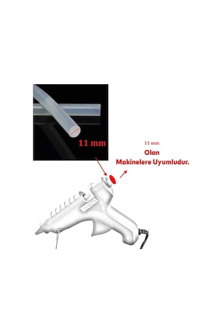 Winnboss Kalın Şeffaf Sıcak Mum Silikon 11mm 30cm 10 Adet