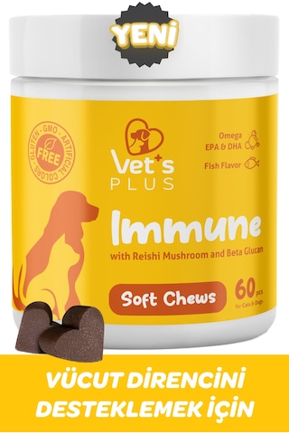 Vet's Plus Immune Çiğnenebilir Tablet 60'lı Kedi ve Köpekler İçin