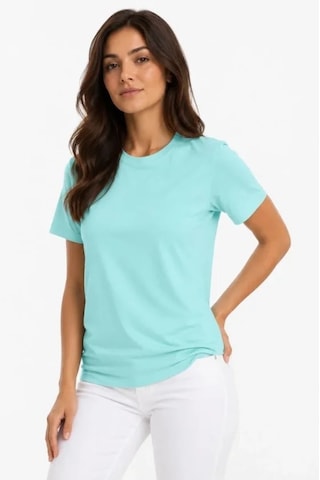 Meleners T-shirt Bisiklet Yaka Slim Fit Likralı Tişört Günlük Basic Body - Turkuaz