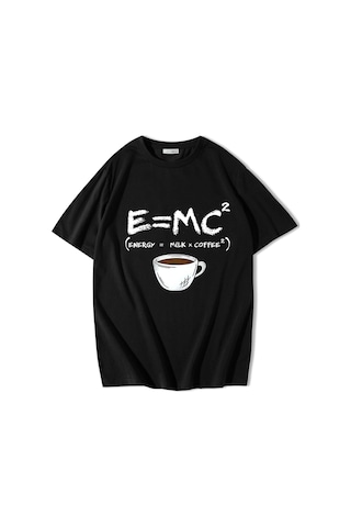 Brz Collectıon Brz Collection Unisex Oversize Energy Milk X Coffee T-shirt Siyah