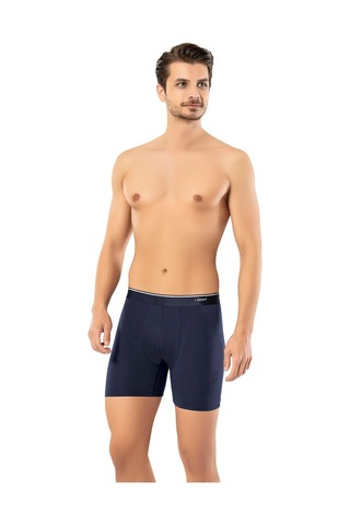Erdem Lacivert 3'lü Pamuk Elastan Uzun Boxer 1470 Lacivert