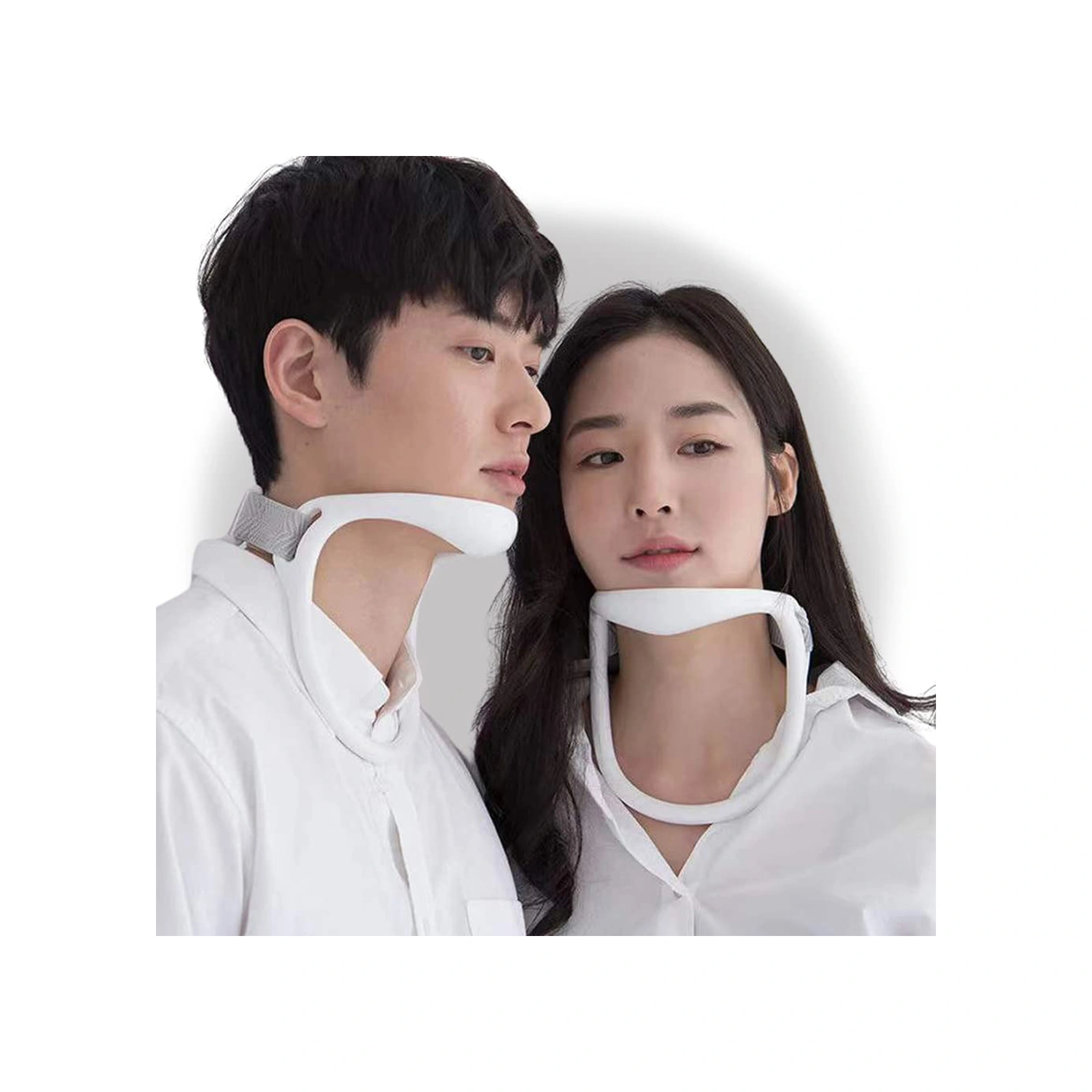 Yunboo Boyun Ağrısı Alıcı Spinal Dekompresyon Ve Dik Duruş Düzeltici Pp Malzeme Boyun Bracieri + Esnek Kayış 24x8 Cm, Tek Beden Beyaz