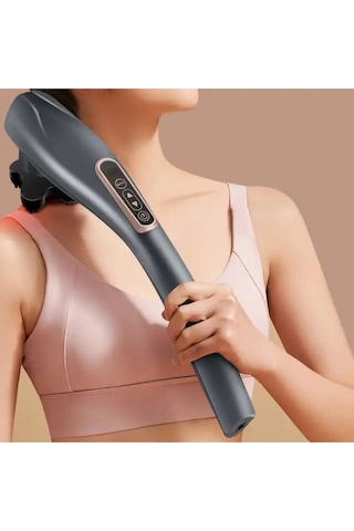 Afm Tech 2024-b 6 Başlıklı Boyun Bel Sırt Karın Bacak Vücut Masaj Aleti Gri - Siyah