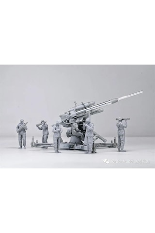 Border Bt-013 1/35 Ölçek, Alman 88mm Gun Flak36 Ve 6 Adet Uçaksavar Mürettebatı, Plastik Model Kiti-58216