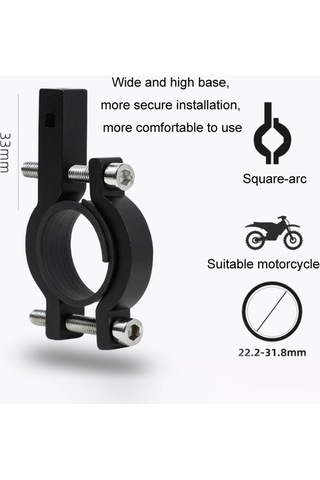 Ebitda Alüminyum Motosiklet Bisiklet Telefon Tutucu, Mavi, Navigasyon Destekli, Çap 22-32mm Mavi
