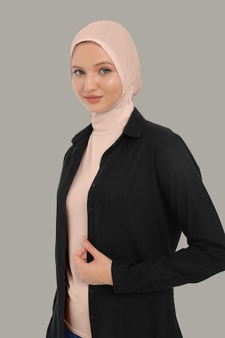 Sonbaharmoda Kadın Uzun Kollu Body Boyunluklu Boneli Tam Badi Boğazlı Likralı Penye Bej