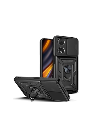 Honor 90 5g İle Uyumlu Kılıf Magnetik Standlı Kamera Korumalı Sürgülü Kapak