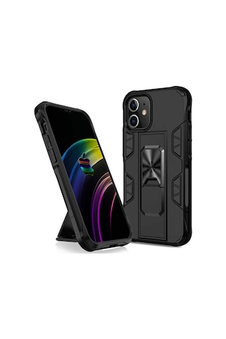 Apple Uyumlu iPhone 12 Mini Kılıf Zore Volve Kapak-Siyah