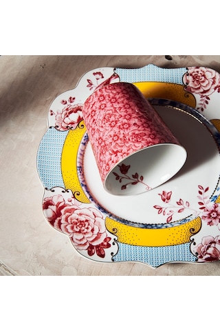 Sarı Pembe Porselen Kahvaltı Tabağı 23,5 Cm