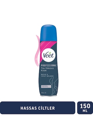 Veet Professional Tüy Dökücü Krem Sprey Bacak&Vücut Bölgesi Hassas Ciltler 150 ML