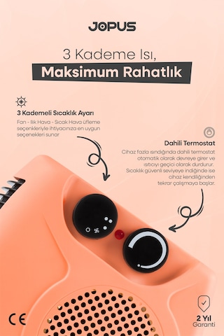 Jopus JO-FI001 2000 W Fanlı Isıtıcı Somon