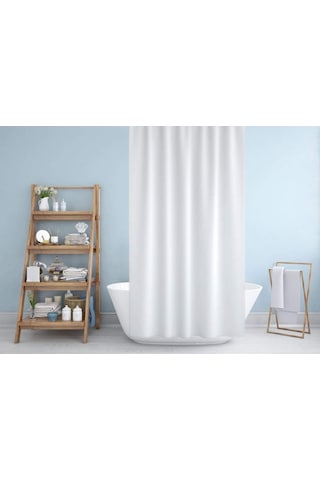 Zethome Jackline Banyo Duş Perdesi 0010 Beyaz Çift Kanat 2X120X20 Beyaz
