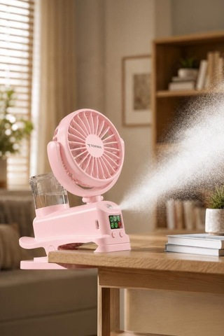 Delux Serisi Vantilatör F14 Pembe Günlük Eşya Enerji Veren Seyahat Boyu