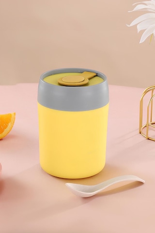 304 Çelik Yemek Mama Saklama Kabı cin560sr Sarı 500 ML Sarı