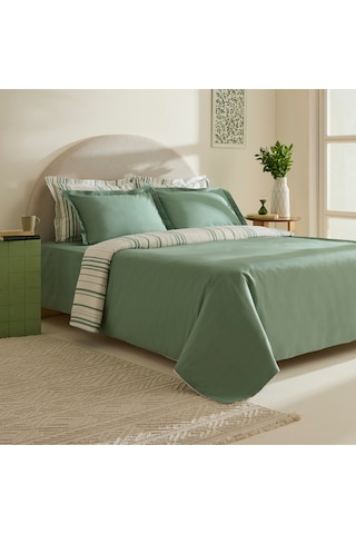 Karaca Home Cool Stripe Çift Kişilik Nevresim Takımı Yeşil