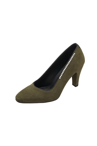 40-41-42-43-44 Numara Ays7986 Haki Süet Deri Topuklu Özel Seri Kadın Stiletto Haki
