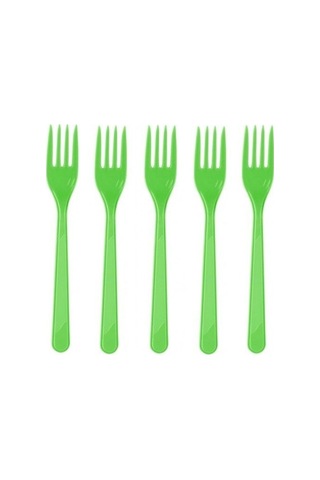 Delux Serisi Koca Organizasyon Gezi Plastik Çatal 25 Adet Yeşil