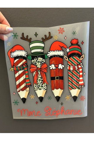 Ütü İle Yapışan Noel Kalemleri Transfer Baskı Arma 24x20 Cm