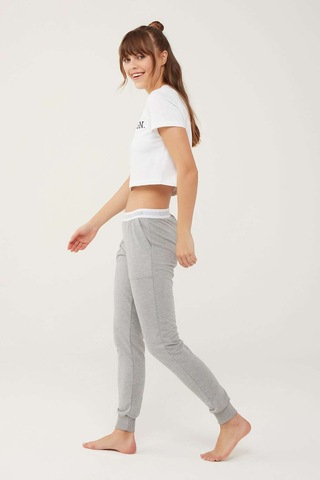 U.S. Polo Assn. Kadın Gri Melanj Pijama Altı 16602 Gri