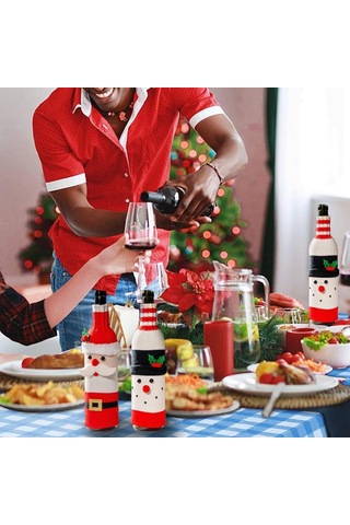 Noel Partisi Şarap Şişesi Dekorasyonu Kol Süsleme Malzemeleri
