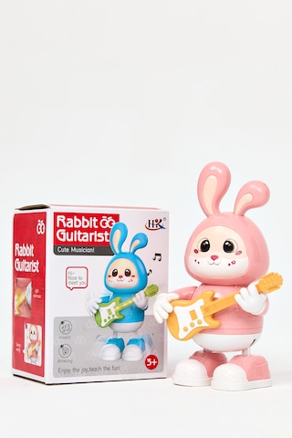 Dans Eden Müzikli Ve Işıklı Gitarist Tavşan Pembe Renk