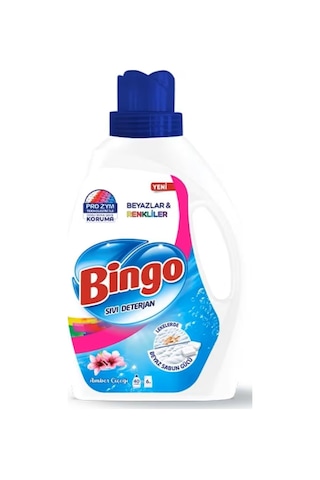 Bingo Sıvı Çamaşır Deterjanı 2600ml Amber-beyazlar/renkli 6lı Set 2600 ML