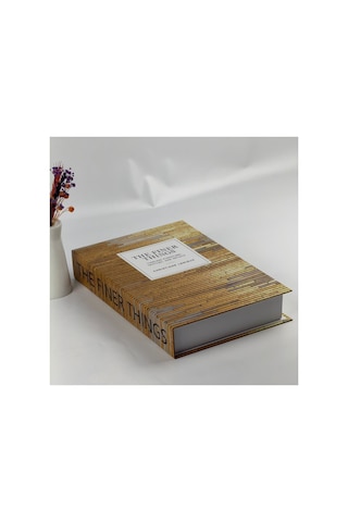 Bak Gel Al Kitap Görünümlü Dekoratif Kutu, Iskandinav Tarzı Kitap Şeklinde Saklama Kutusu, Ev Dekorasyonu, Modern Ev Dekorasyonu- Finer Things - Dvdktpkt006