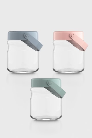 Renga Macro 900 Ml 3'lü Cam Kavanoz Seti 131061 Renkli Renkli