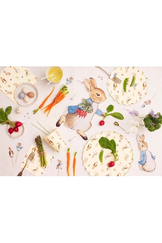 Meri Meri - Peter Rabbit Plates - Peter Rabbit Tabak - 12'li