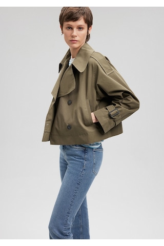 Mavi - Kahverengi Kısa Trençkot 1110376-71592 Kahverengi