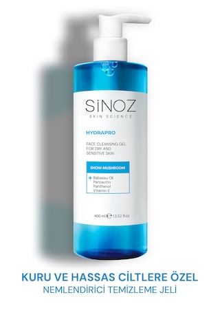 Sinoz Hydrapro Kuru ve Hassas Ciltler için Nemlendiricili Yüz Temizleme Jeli 400 ML
