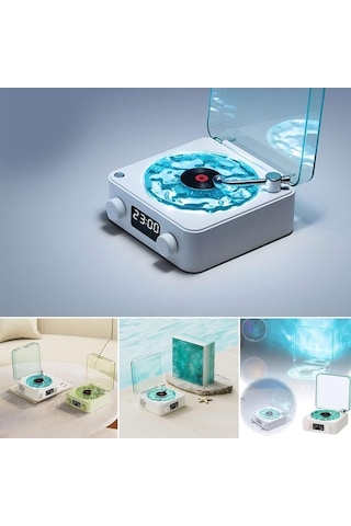 Novahub Vintage Vinil Vinil Taşınabilir Retro Plak Plak Kablosuz Işıklı Hoparlör Çalar Çalar Bluetooth Ayarlanabilir Xd