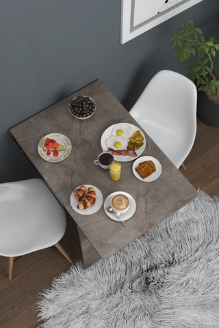 Fulya Duvara Monte Katlanabilir Pratik Yemek Masası Balkon Gri