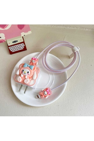 Iphone 18w/20w Uyumlu Şarj Kablosu Ucu Ve Şarj Başlığı Kılıfı Kuromi 3