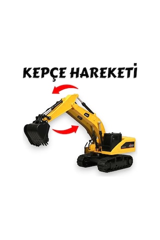 Uzaktan Kumandalı Işıklı Şarjlı 40 Mhz 15 M Kontrol Metal Uçlu Çok Fonksiyonlu Oyuncak Ekskavatör Karışık