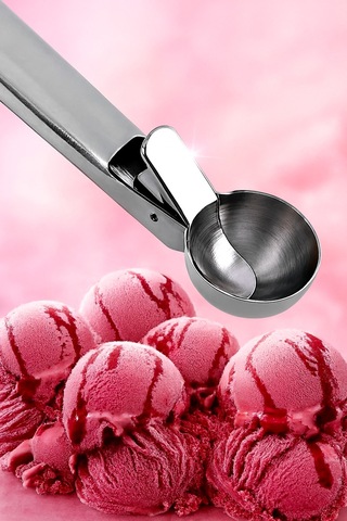 Paslanmaz Çelik Inox Dondurma Kaşığı - Karpuz Kurabiye Köfte Helva Porsiyonlama - Top Şekillendirici Gümüş - Gri