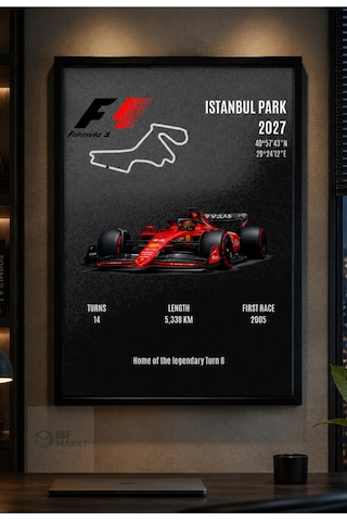 Formula 1 Istanbul Park 2027 Özel Tasarım Poster 33x48 Cm Çerçeveli