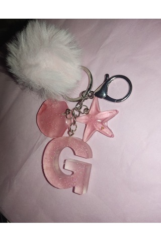 Apeksdesign Pembe Deniz Kabuğu Deniz Yıldızı Ponponlu Anahtarlık