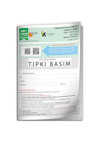 2026/1 Yökdil İngilizce Sosyal Bilimler Ösym Çıkmış Soru Tıpkı Basım Deneme Kitapçığı Türkiye Geneli