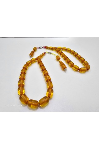 Zeyzun Usta Bilek Boy Efe Maskot Sıkma Kehribar Tespih 16x11 Mm K