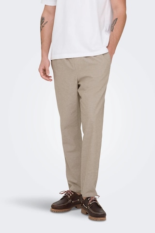 Only & Sons Onslinus Keten Ve Pamuk Karışımlı Tapered Fit Daralan Paça Pantolon Erkek Pantolon 22024966 Bej-bej