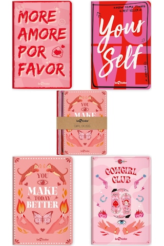 4'lü Gırl Boss Defter Seti Çizgisiz 13x20
