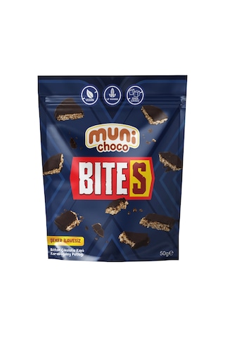 Muni Choco Bites Bitter Çikolatalı Karabuğday Patlağı 50 G - 8 Adet Tarı