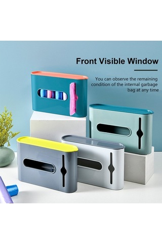 Ulzyvf Pratik Çöp Poşeti Dispanseri - Kendinden Yapışkanlı, Su Geçirmez, Mutfak & Banyo Mavi Mavi
