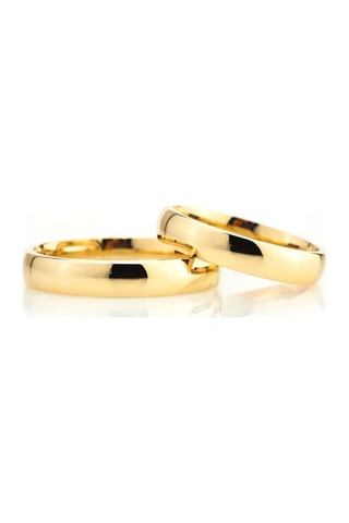 4 Mm Düz Bombeli Gold Gümüş Alyans (551177687)