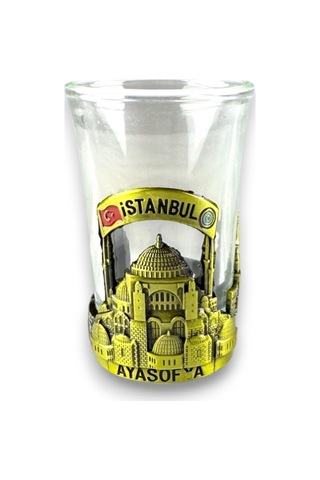 İstanbul Temalı Dekoratif Cam Kahve Yanı Bardak Ayasofya, Galata Ve Kız Kulesi Figürlü 730449196