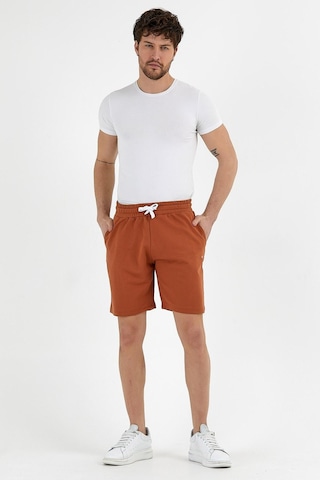 Erkek Golf Nakışlı 2 Iplik Şort Taba