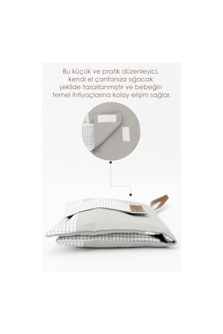 Bebek Alt Açma Bakım Çantası, Bebek Organizeri,junior Serisi,gri Gri