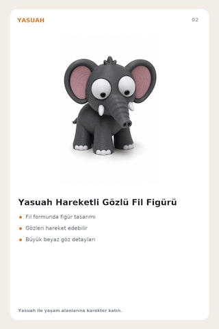Yasuah Hareketli Gözlü Fil Figürü