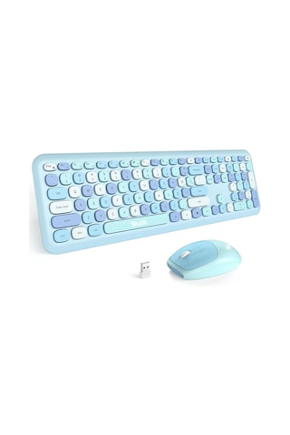 M600 Renkli Tuşlu Kablosuz Türkçe Q Multimedia Klavye + Mouse